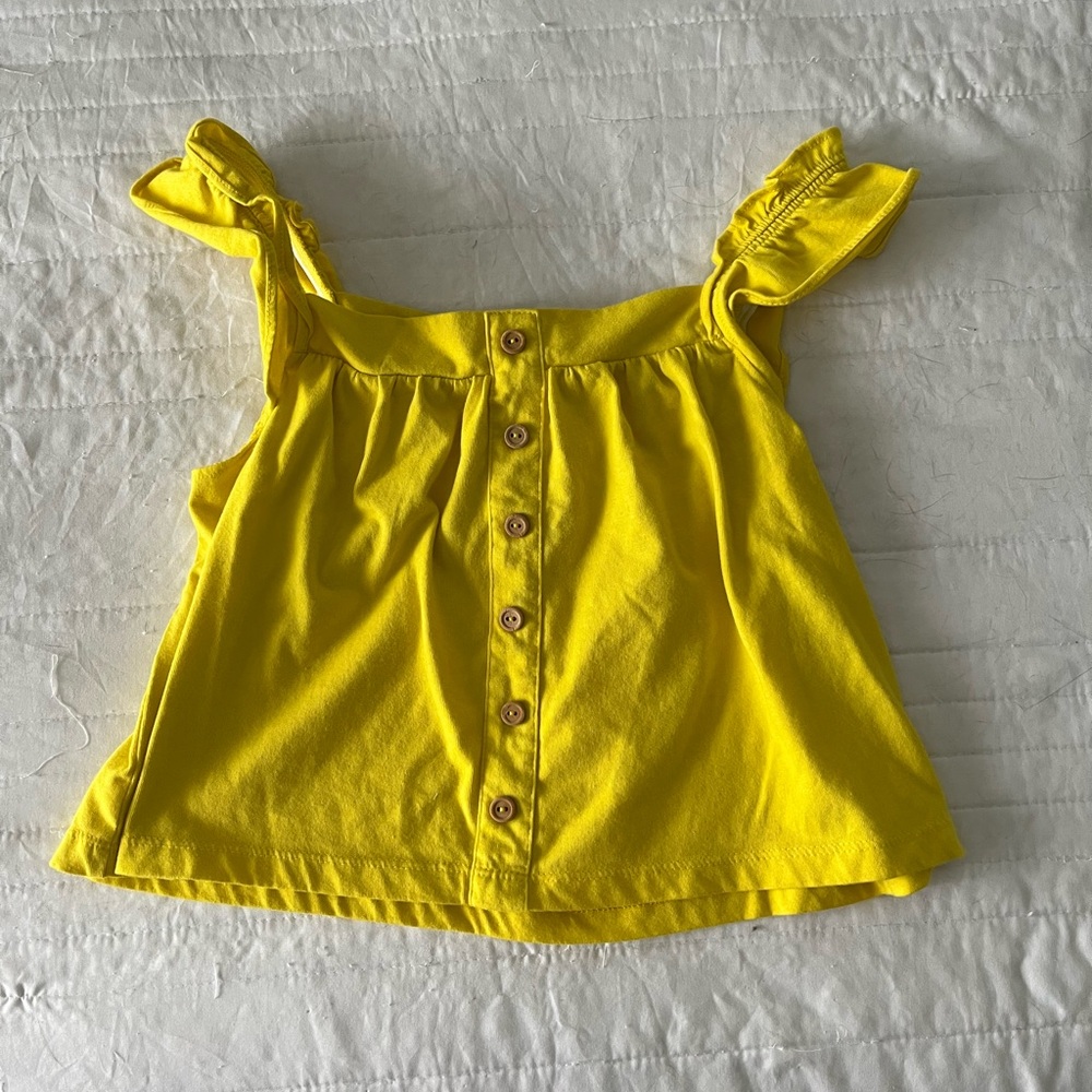 Sunny Yellow Ruffle Sleeve Kids Top